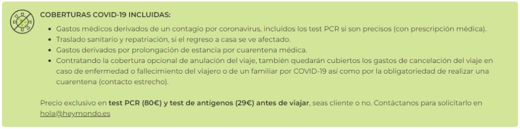 cobertura covid seguro de viaje mondo